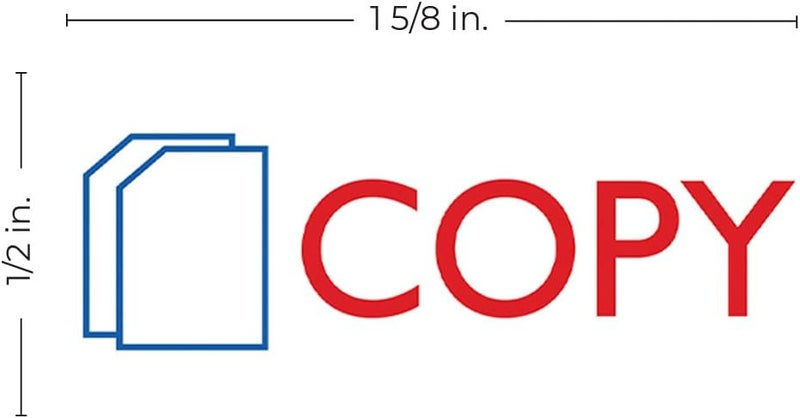 AccuStamp 2-Color Pre-Inked Message Stamp with Shutter - COPY Impression, 1-5/8" x 1/2", Red and Blue Ink - Image 3